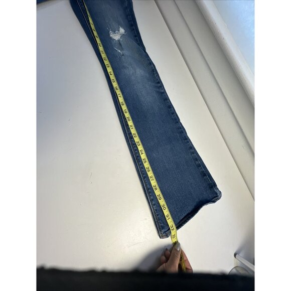 American Eagle Outfitters Artist Stretch Distressed Flared Jeans Size 4R - Picture 9 of 10
